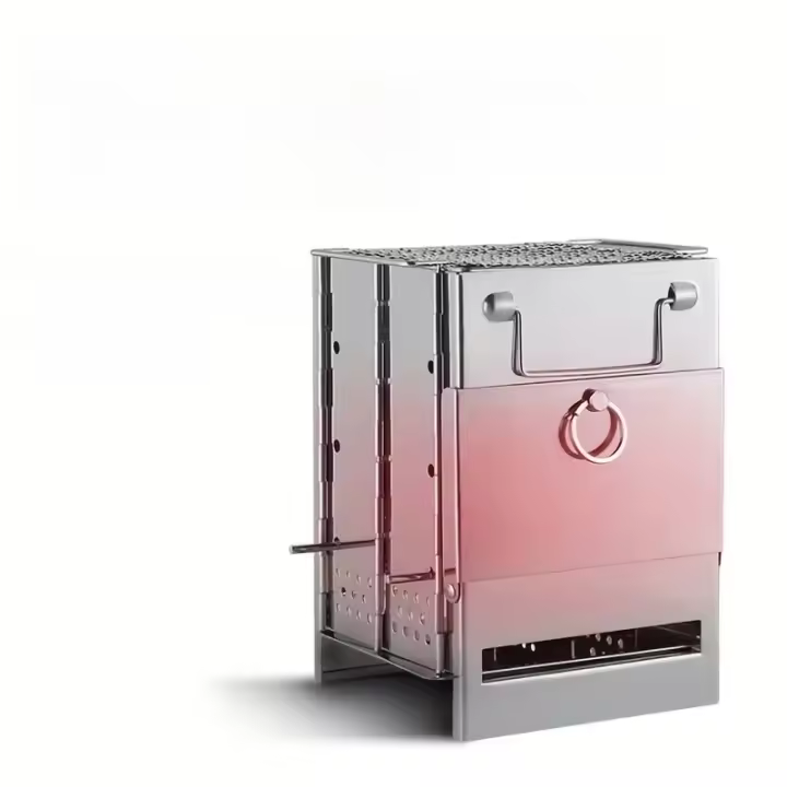 Estufa De Camping Plegable Y Portátil De Acero Inoxidable Mini Barbacoa Con Grill De Carbón Ligero Para BBQ Coreano Fuego Pit - 1