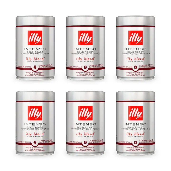 Pack 6 x Illy Café en Granos Tostado Intenso 250 gr 100% arábico - 1