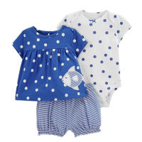 Nueva ropa de verano para niñas, pantalones cortos de manga corta, camisetas, trajes de tres piezas. - details 21