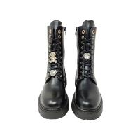 Eva Zorteon-Botines de mujer confeccionados en piel ecológica que combinan estilo y comodidad.  con adornos de pedrería extraíbles para darle un toque de glamour. Marca TULIPANO. - details 0