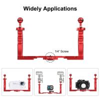PULUZ Soporte De Aluminio Para Underwater Con Manillas Doble Para Cámara De Diversión Montaje Para Luz De Video Y Cámara De Inmersión - details 8