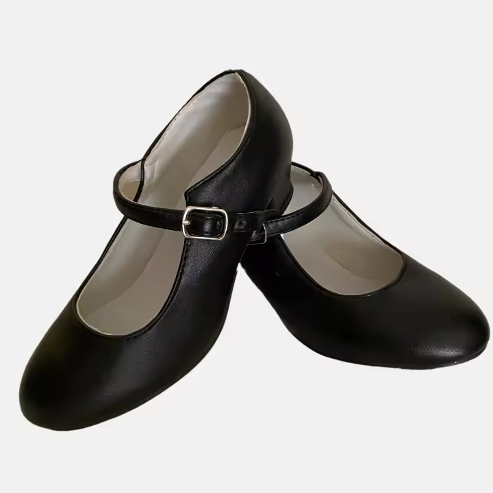 Zapatos de flamenco niña y adulto, tacones flamencos de iniciación con hebilla color negro Le Côté Chic - 1