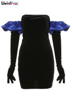 Vestido De Veludo Sin Espalda Para Mujer Con Guantes Nublados Bodycon Elástico Romántico Francesa Para Fiesta De Cumpleaños Vacaciones Streetwear - details 14