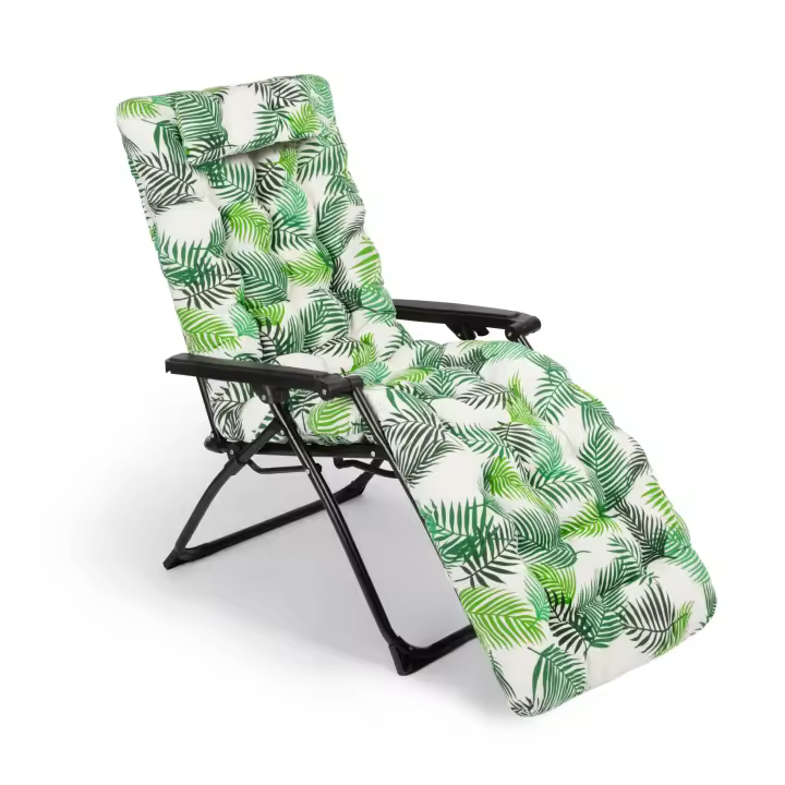 NQT Cojín para Tumbona Acolchada de Exterior 180x55cm con Almohada Reposacabeza - Colchóneta para Tumbonas de Jardín, Terraza, Balcón y Playa (1, Pack de 2) - 1
