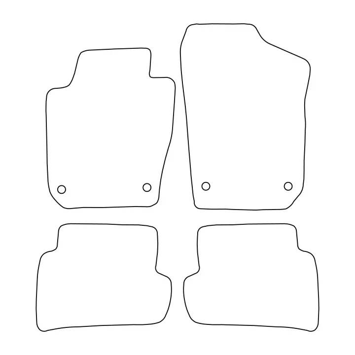 Juego de alfombrillas de terciopelo para Skoda Fabia III 2014-2021 - ribete rojo - 1