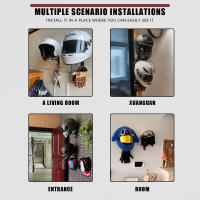Soporte De Pared Para Casco De Motocicleta Y Bicicleta 180° Gancho Para Ropa Chaqueta Gorra Bolso Gorro Y Llaves Estante De Exhibición - details 8