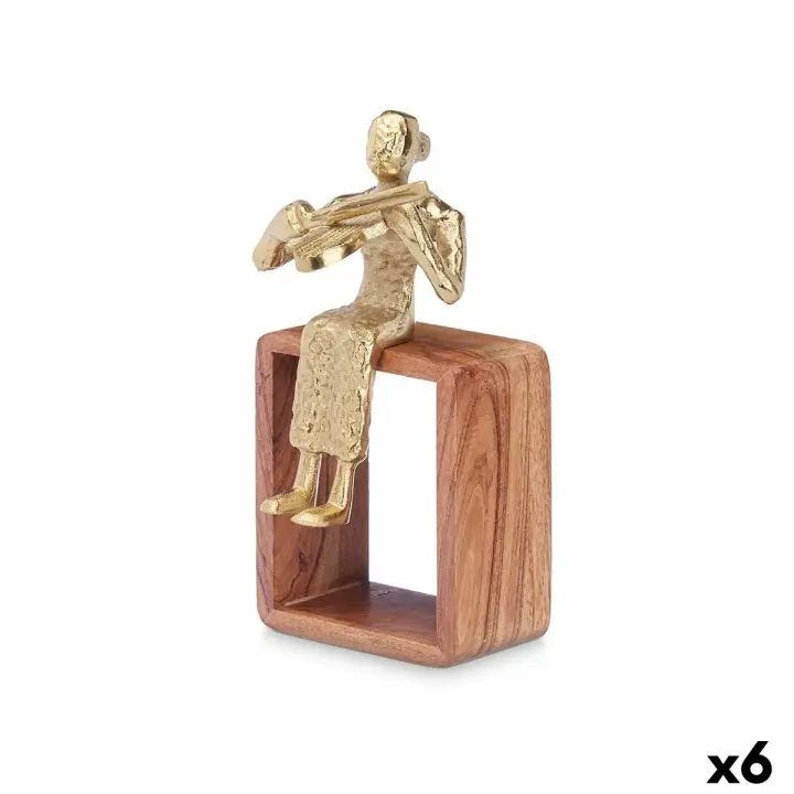 Figura Decorativa Violín Dorado Madera Metal 13 x 27 x 13 cm - 1