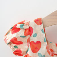 Vestido De Verano Para Bebé Niña Con Estampado De Amor Y Lazo En Algodón Vestido De Fiesta Con Mangas Flounce Estilo Coreano - details 7