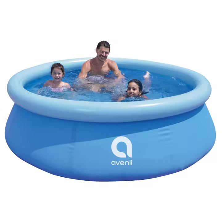 Piscina aro hinchable AVENLI Redonda de ±240cm x 63cm. Capacidad de agua (80%): 2074L.  Es una piscina "autoformada", lo que significa que  solo necesitas inflar el anillo superior.  Es fácil de desmontar y almacenar durante la temporada de invierno. - 1