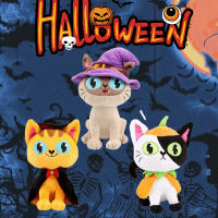 Gato De Peluche Para Halloween Cat Plush Negro Con Calabaza Anime Cartoon Animal De Peluche Extraño Y Nuevos Regalos De Halloween Para Todas Las Edades - details 0