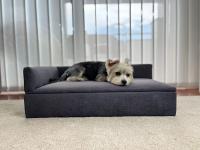 Skraut home - Sofá cama con canapé para mascotas,  Modelo Duque,  para Perros Pequeños o Medianos - Diseño minimalista - Tejido Especial y Resistente. Respaldo Cómodo y Base Acolchada, 71x42x24cm - details 0