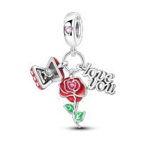 Encanto De Plata De 925 Para Pulsera Con Barco De Paseo Y Corazón Joyería Fina Para DIY Regalo Con Cuentas De Papel Y Rosas - details 158