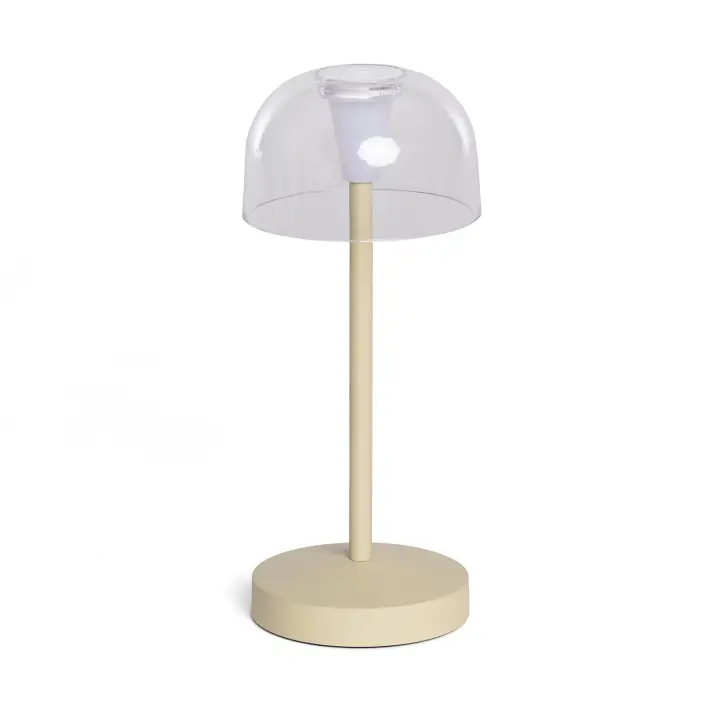 Ledkia Lámpara de Mesa LED Portátil para Exterior Metal con Batería Recargable Lendora Blanco - 1