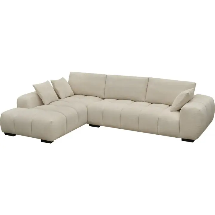 Sofá esquinero de tela "Monceau" - 3 plazas - Beige - 1