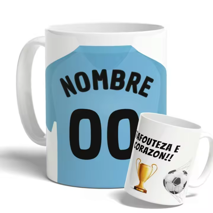 DEREGALOOS Taza de Fútbol Personalizada del Real Club Celta de Vigo para forofos y aficionados - 1