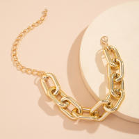 Collar Corto En Cadena Gruesa CCB Para Mujer Joyería De Moda Statement Colgante Redondo Accesorio De Cuello Trendy 2024 - details 4