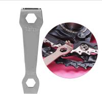 Llave a perno, llave a bicicleta para bandeja de llave a llave Perno a manivela Perno de cadena de bicicleta de plata Llave de herramienta de reparación de bicicleta fija Llave a manivela de bicicleta de montaña - details 0