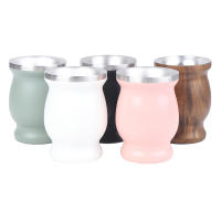 Juego De 8 Oz Bombilla Para Yerba Mate Con Taza De Acero Inoxidable Doble Y Cuchara Y Cepillo Aislante De Calor Anti Quemaduras - details 2
