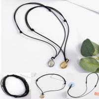 Cuerda De Cera Para Collar Ajustable 1/10pcs Correa De Cuero Y Lápida Negra Tejida Para DIY Joyería Sliding Cord Findings - details 0