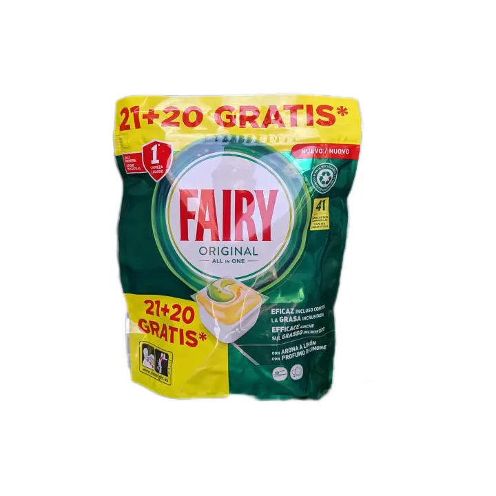 PASTILLAS PARA LAVAVAJILLAS FAIRY ORIGINAL TODO EN 1 (41CAPSULAS) PARA LAVAVAJILLAS AUTOMATICO 20 GRATIS - 1