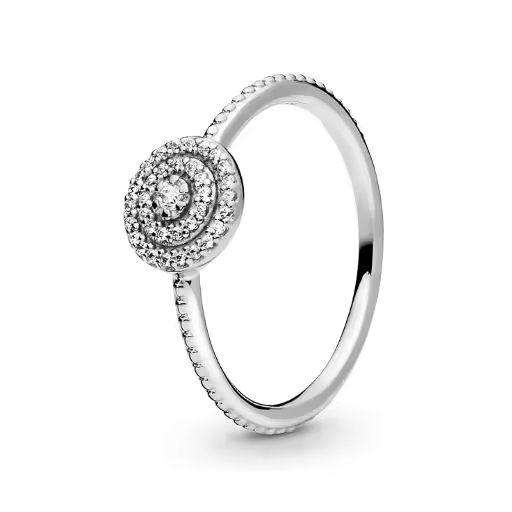 PANDORA Anillo de mujer con circonita 925, plata 190986CZ，Viene con embalaje de caja de regalo original. - 1