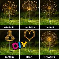 Luz Solar De Fuegos Artificiales LED Exterior Impermeable Con 8 Modos De Iluminación Decoración Festiva De Estrella DIY Luz Fairy Para Jardín - details 4