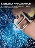 Linterna LED Mini Portátil De Llave De Seguridad Para Camping Exterior Recargable Con Lámpara De Martillo De Mano Y Destornillador - details 5