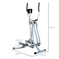 HOMCOM Bicicleta Elíptica Máquina de Step Ajustable con Pantalla Carga 110 kg Air Walker para Entrenamiento Cintura Caderas Piernas en Casa Oficina 96x60x152 cm Gris - details 2