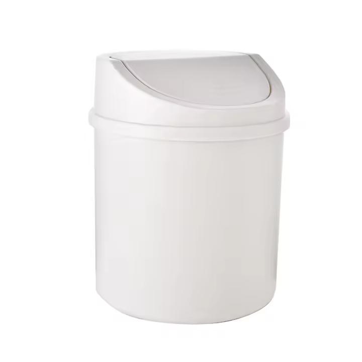 Mini basura puede reutilizable ahorro de espacio PP plástico Cylindrinal pequeña basura puede para escritorio - 1