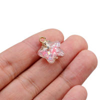10Pcs Bolas De Sándwich Luminoso 17x19mm Estrella De Cinco Puntos Encantos Colgantes Para Collar Y Aretes Hechos De Vidrio Para Creación De Joyería DIY - details 3
