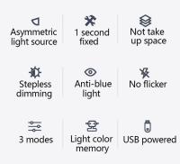 Lámpara De Escritorio LED 50cm Luz De Pantalla De Computadora Luz De Lectura USB Iluminación Cuidado De Los Ojos Luz De Mesa Con Ajuste De Brillo Sin Fin - details 1