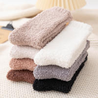 Calcetines De Velours Coral Grueso Para Mujer Color Sólido Calzado Interior Invierno Calcetines De Piel Suave Calientes Protección Contra El Frío Regalo De Navidad - details 6