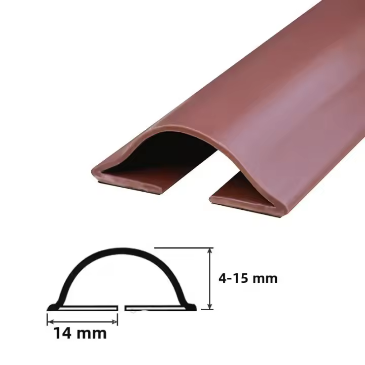 Tira De Sellado De Puerta De Silicona Autoadhesiva Protector De Ranura Acolchado Reducción De Ruido Y Viento Accesorio Doméstico Blanco/Marrón - 1