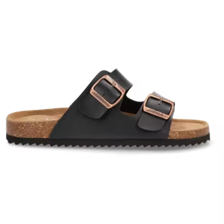 Etika sandalia destalonada tipo bio con hebillas para hombre 41012 color negro - 1