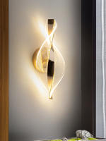 Lámpara De Pared Moderna LED En Acrílico Dorado/Oro Y Negro Para Sala De Estar Dormitorio Pasillo Decoración De Habitación - details 6