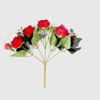 1 Bouquet De Flores Artificiales 9 Cabezas Peonía Y Rosa Té Silken Para Decoración De Hogar Y Boda DIY Para Sala De Estar Jardín - details 1