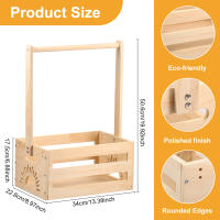 Cesta De Baño Para Bebé Con Manija Portátil Y Gran Capacidad Caja De Madera Para Almacenamiento De Juguetes Decoración De Closets Para Fiesta De Baño - details 0