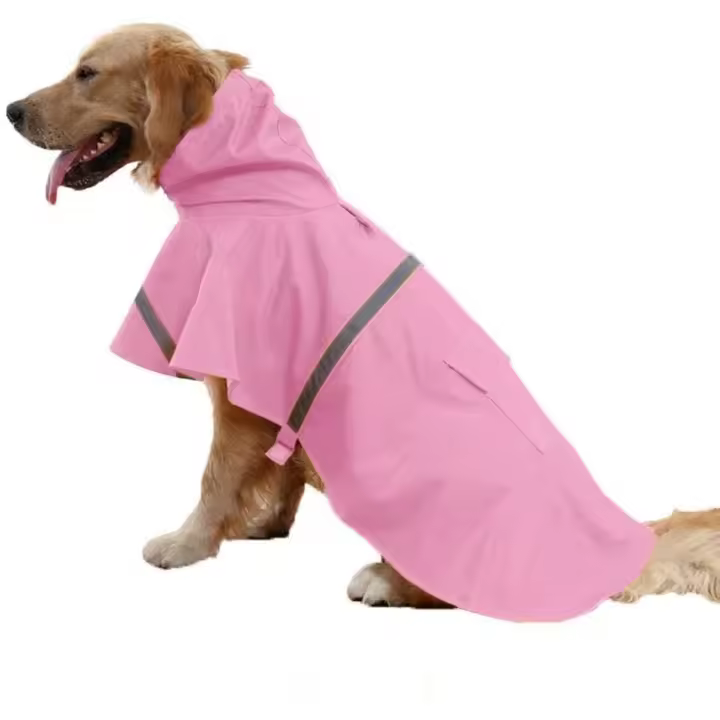 Chubasquero con capucha ajustable e impermeable para perros pequeños, medianos y grandes (XS, rosa) - 1
