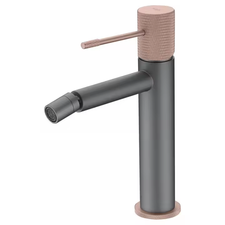 Imex Line BDD038-2GC grifo monomando bidé diseño moderno gris mate champagne - 1