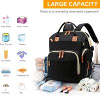 Bolsa de pañales with cambiador, moChila impermeable 3 en 1 Para pañales de Bebé con cambiador plegable, mochila de viaje grande para niños y niñas - details 0