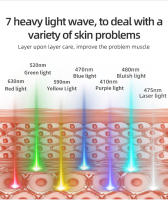 Máscara Facial LED De 7 Colores Con 80 Piezas De Silicona Suave Flexible Terapia Photon Para Acné Y Control De Grasa Mejora La Reparación Celular - details 7