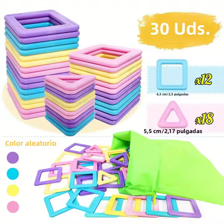 Bloques De Construcción Magnéticos STEM Juguete Educativo DIY Color Macarón Set De Construcción Aprendizaje Para Cumpleaños Halloween Navidad - 1