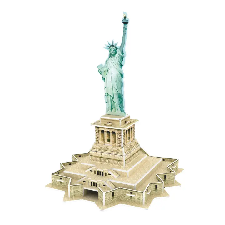 DAM. Puzle 3D de cartón de la Estatua de la Libertad situada en Nueva York. 22 piezas. 18x17x21cm. - 1