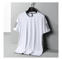 Camiseta De Seda Helada Para Hombres Verano Cuello Redondo Manga Corta Suave Fitness Tops Casual Oversize Tees Transpirable Ligera Secado Rápido Estirable Sin Pliegues - details 11