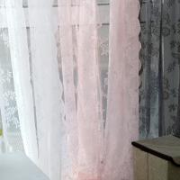 Cortina De Encaje Blanco Rosa Europeo Para Decoración De Hogar Tratamiento De Ventanas Para Sala De Estar Y Dormitorio Tela Voile Translúcida Sin Aislamiento Solar - details 0