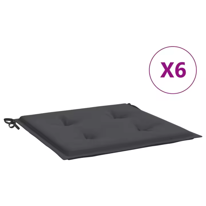 vidaXL Cojines de silla de jardín 6 uds tela 40x40x3 cm Color Antracita,  Beige,  Rojo y mas Cojín Decorativo de Asiento Cojines de muebles de salon - 1