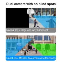 Cámara WiFi Batería Solar Lente Dual Pantallas duales Cámara Exterior PIR Detección Humana Protección de Seguridad Cámaras de Video PTZ 4K 8MP - details 5