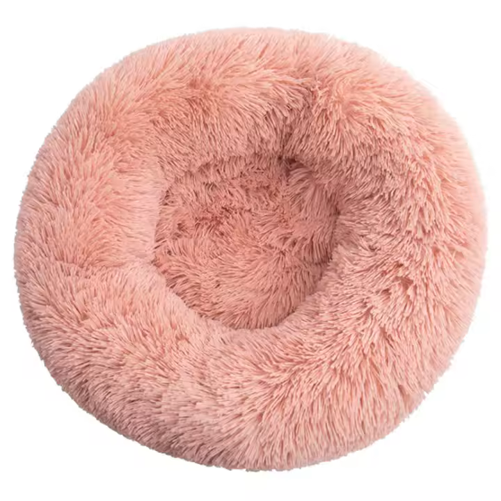 Cama Donut para Mascotas, Cesto Suave Felpa Piel Sintética Pelusa, Cómoda y Lavable, Cojín Mascotas Redondo Relajante - 1