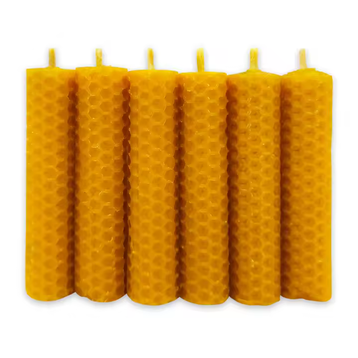 LAMARE Vela de Miel Natural 100% pura de Abeja (Pack de 6, 10 cm longitud - 2 cm diámetro) - 1