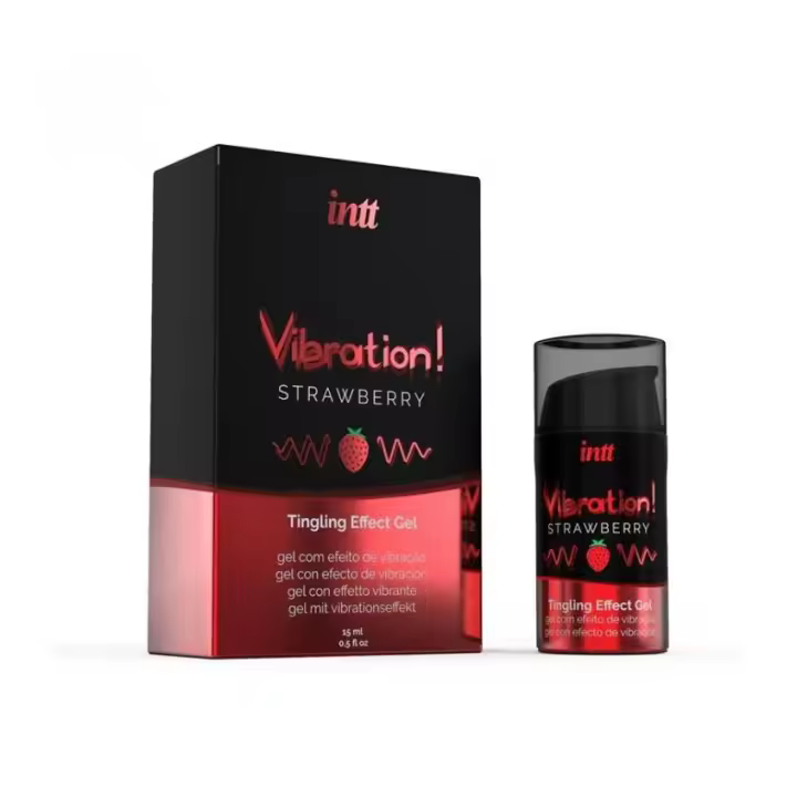 INTT UNISEX LUBRICANTE VIBRADOR LIQUIDO EFECTO CALOR AROMA FRESA UNISEX 15 ML - 1